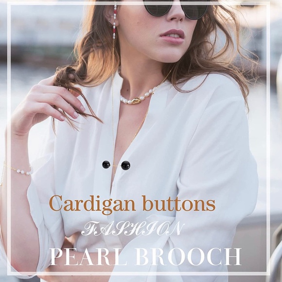 2 Pieces Faux Pearl Brooch Pins Neckline Safety Pins Sweater Shawl - Picture 3 of 11